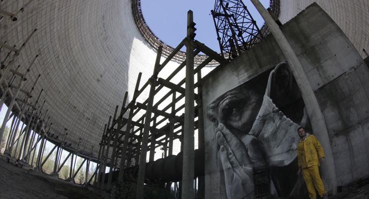 В память об аварии: на пятом реакторе ЧАЭС появился мурал