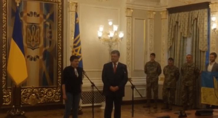 Появилось видео c пресс-конференции Порошенко и Савченко