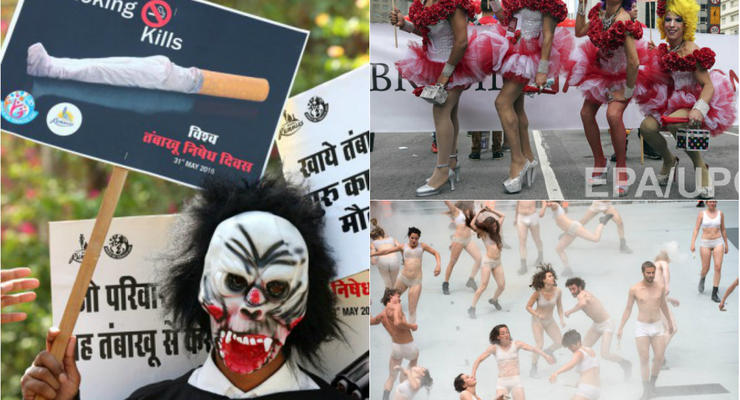 Неделя в фото: Митинг против табака, гей-парад и шоу в туннеле