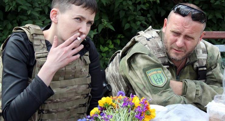 Надежда Савченко и Дмитрий Ярош встретились на передовой на Донбассе