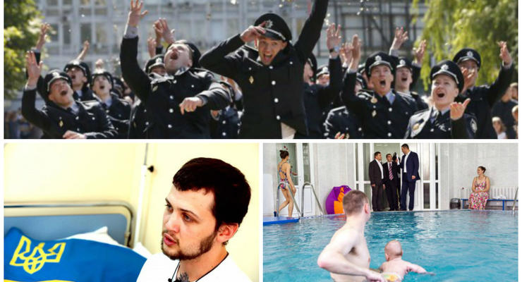 День в фото: Выпускной полицейских, Афанасьев в больнице и Кличко в бассейне