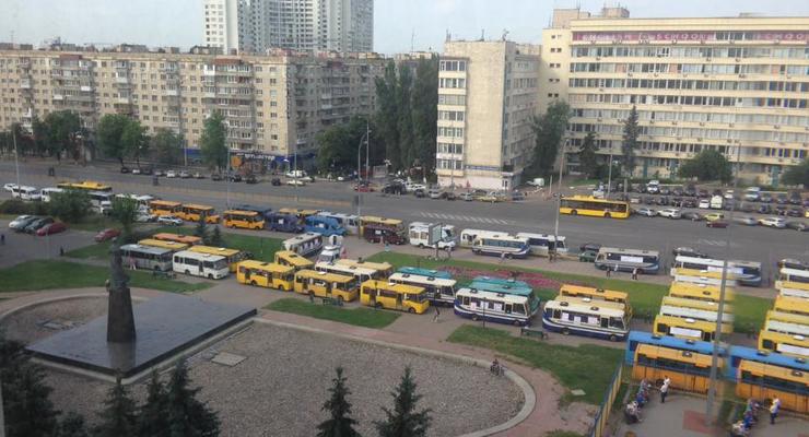 В Киеве протестовали автоперевозчики