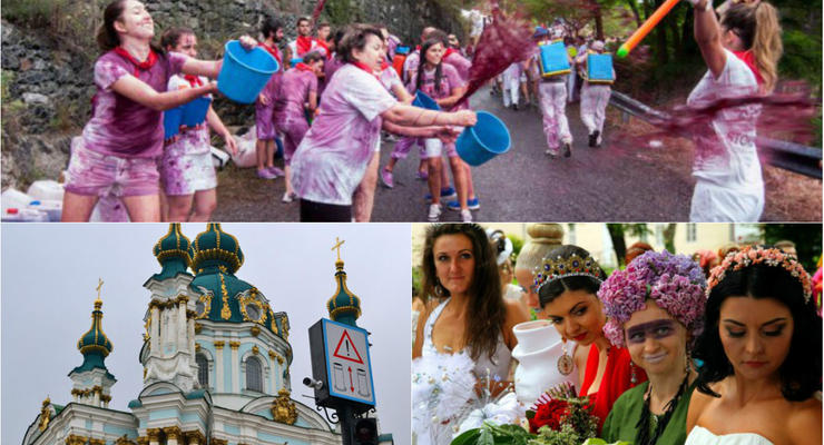 День в фото: Битва вина, парад невест и пешеходный Андреевский спуск