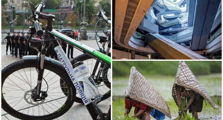 День в фото: Велосипеды для полиции, реконструкция ЦУМа и непальские фермеры на поле