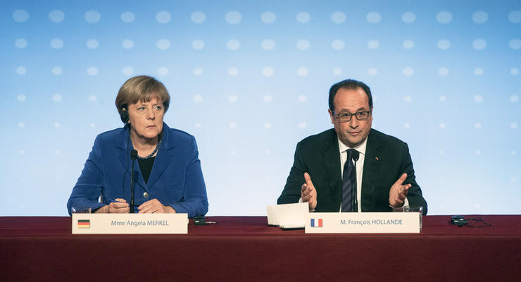 Меркель и Олланд призвали Путина быстрее реализовать Минск-2