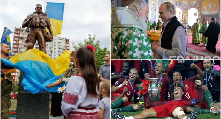 День в фото: Путин в монастыре, победа Португалии на Евро и памятник солдату в Киеве