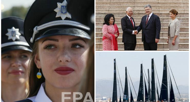 День в фото: Годовщина Национальной полиции, Порошенко в Малайзии и регата в Испании