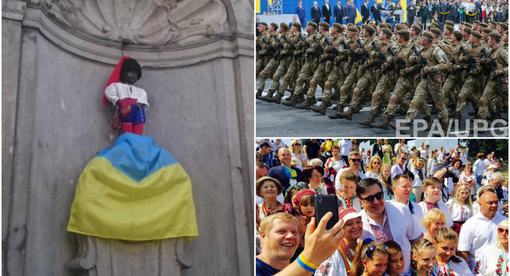 День в фото: 25 лет независимой Украины и писающий мальчик в вышиванке
