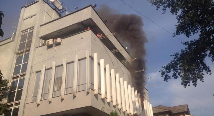 В Киеве произошел пожар в офисе Интера