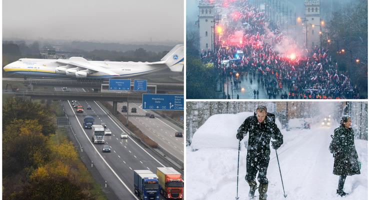 День в фото: украинская Мрия в Германии, Марш независимости в Польше и снег в Швеции