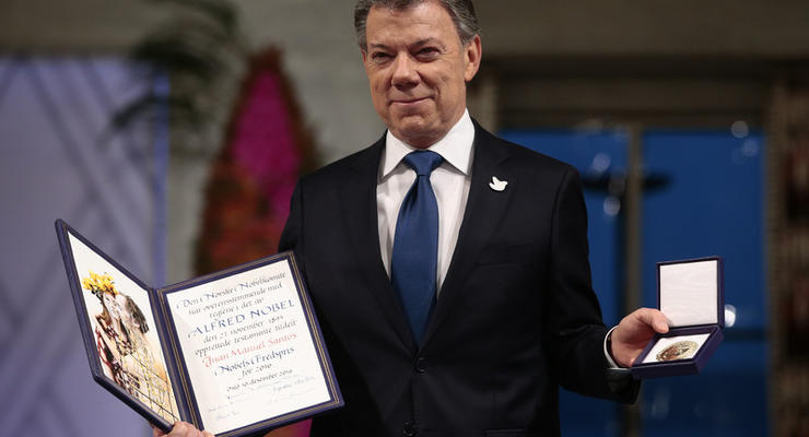 Президента Колумбии наградили Нобелевской премией мира