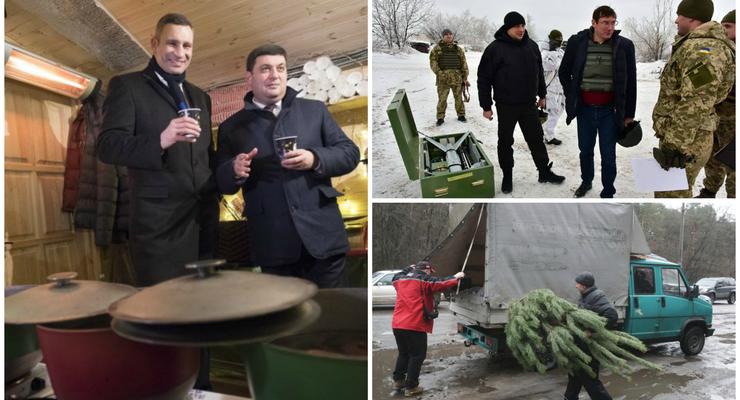 День в фото: Гройсман и Кличко с глинтвейном, Луценко на Донбассе и подготовка киевлян к праздникам
