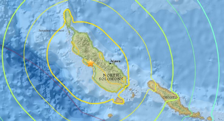 У островов Папуа-Новой Гвинеи произошло мощное землетрясение