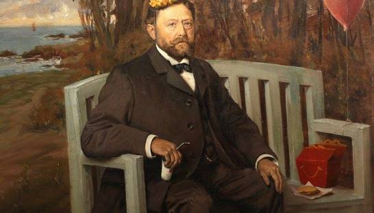 Художник удачно дорисовывает современные элементы на старых картинах