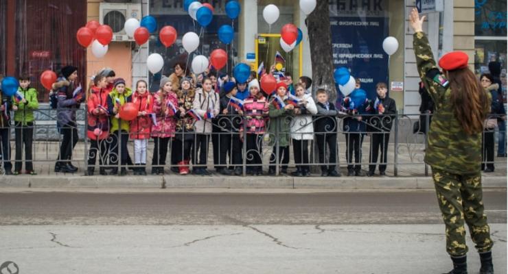 В Севастополе прошел митинг в честь оккупации Крыма РФ