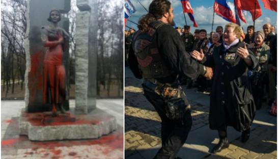 Итоги выходных: вандализм в Киеве и митинги в честь оккупации Крыма