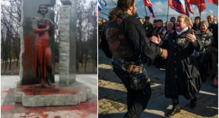 Итоги выходных: вандализм в Киеве и митинги в честь оккупации Крыма