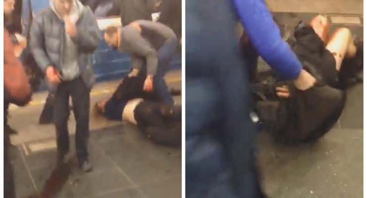 Новое видео первых минут после взрыва в метро Петербурга