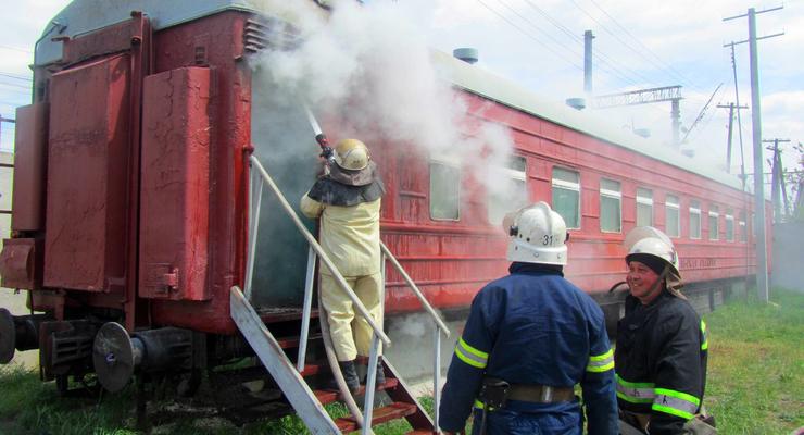 В Киевской области горел железнодорожный вагон