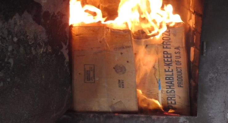 В России сожгли 200 кг американской икры для Украины