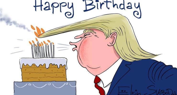 Трампа поздравили с днем рождения фотожабами