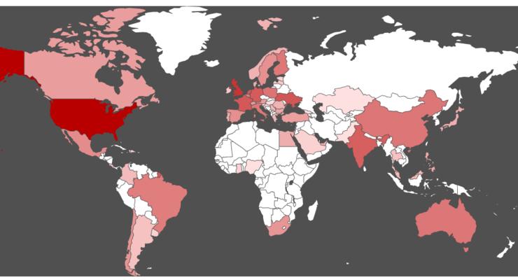 Кого поразил вирус Petya: опубликована карта