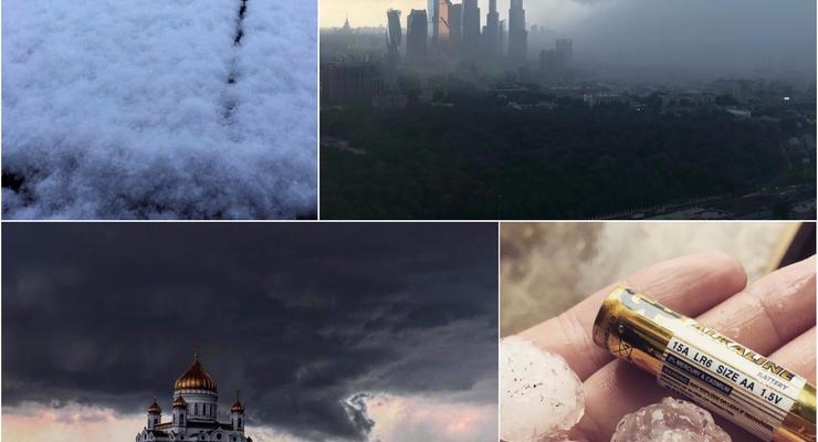 На Москву обрушился "ветхозаветный" ураган с дождем и снегом