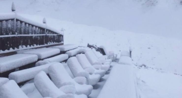 Снег сменил жару в Швейцарии