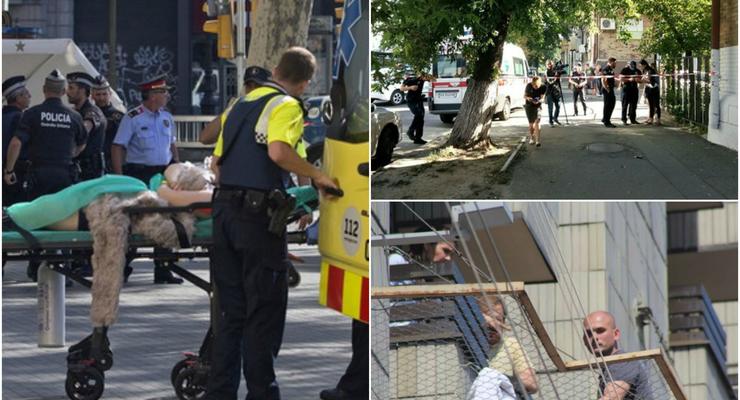 Итоги 17 августа: теракт в Барселоне, стрельба в Киеве и "прыгун" из отеля Крещатик
