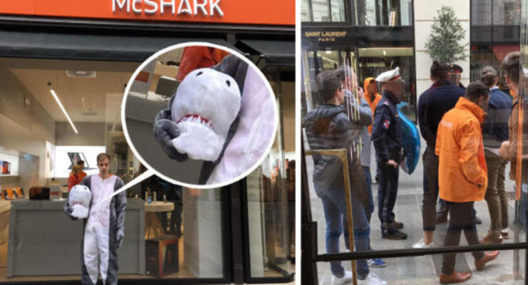 В Австрии мужчину в костюме акулы оштрафовали по закону о парандже