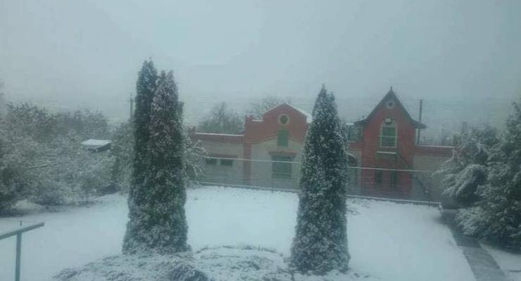 Первый снег выпал в Харькове