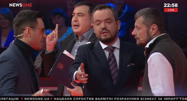 Саакашвили и Мосийчук в прямом эфире поскандалили из-за Бандеры