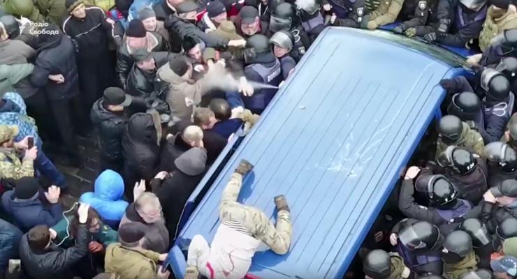 "Освобождение" Саакашвили: появилось видео драки