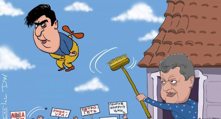 Саакашвили против Порошенко: карикатуры на последние события