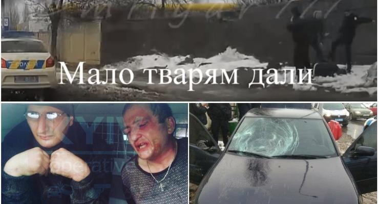 Под Киевом полицейские побили преступников, сбивших маму с коляской