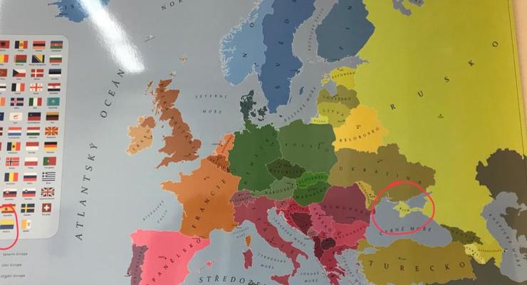 В пражской школе нашли карту с "российским Крымом"
