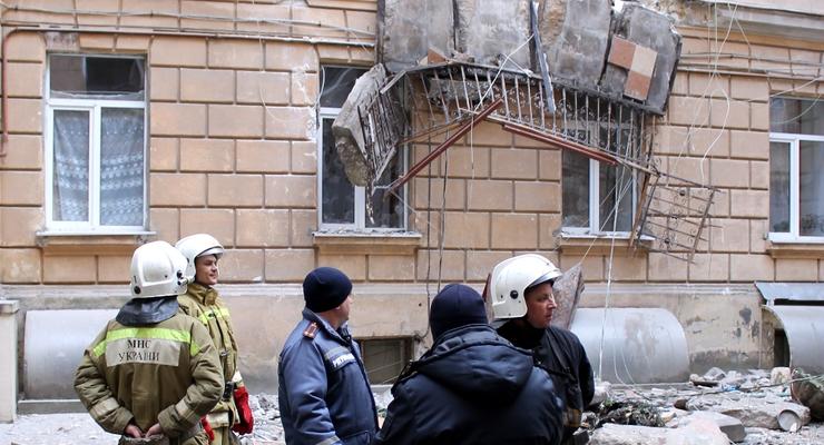 В центре Одессы обрушились два балкона