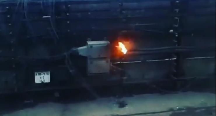 Появилось видео возгорания в киевском метро