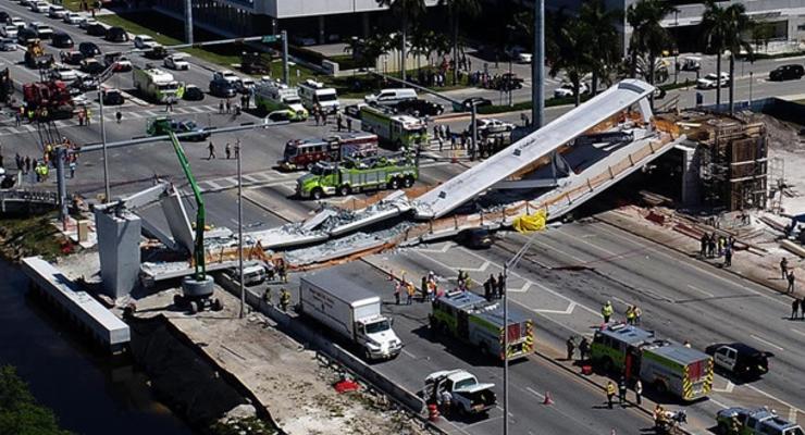 Число жертв обрушения моста в Майами возросло до шести