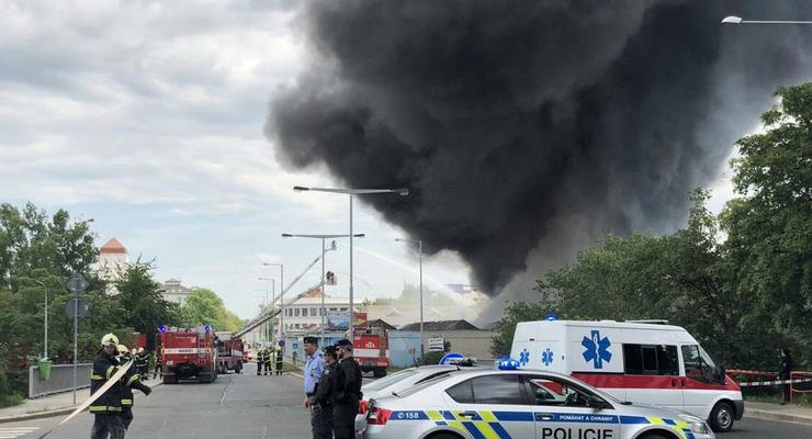 В Праге на складе произошел масштабный пожар