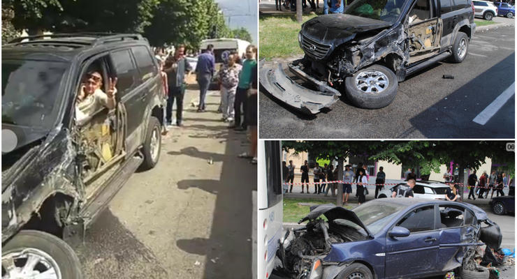 В центре Запорожья пьяный водитель спровоцировал массовое ДТП