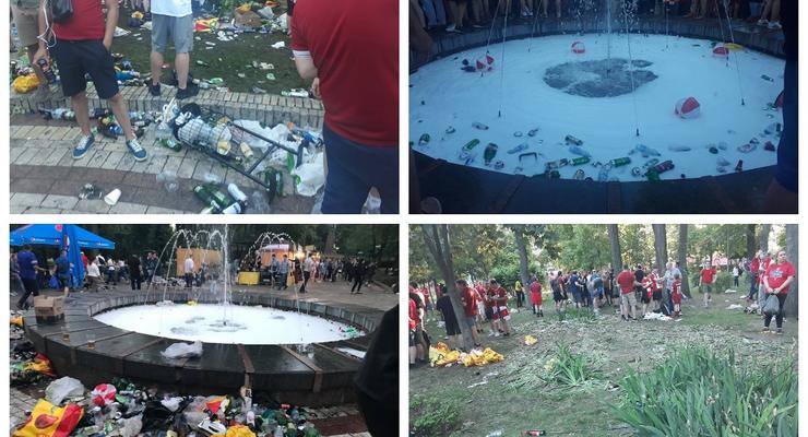 Обратная сторона футбола: как фанаты загадили центр Киева