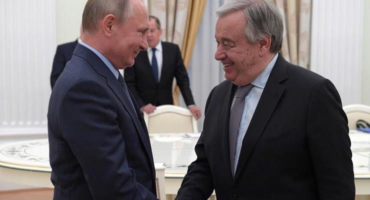 В Кремле рассказали о переговорах Путина с главой ООН