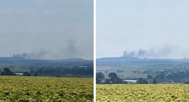 Волонтер рассказал о пожаре на позициях боевиков близ Донецкого аэропорта
