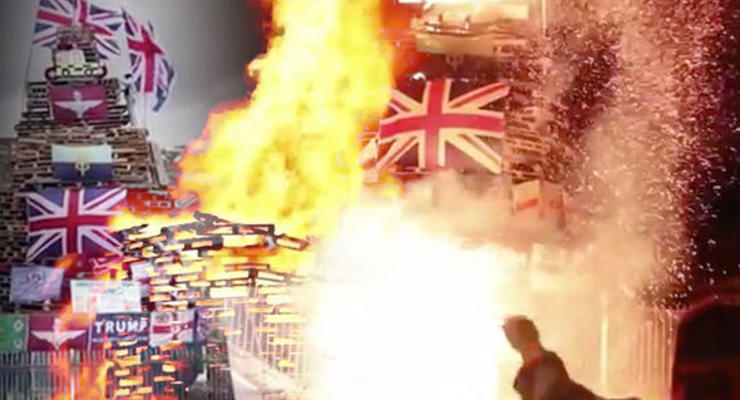 В Северной Ирландии публично сожгли Британские флаги