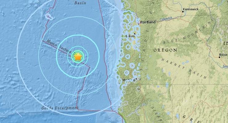 У побережья США произошло четыре землетрясения