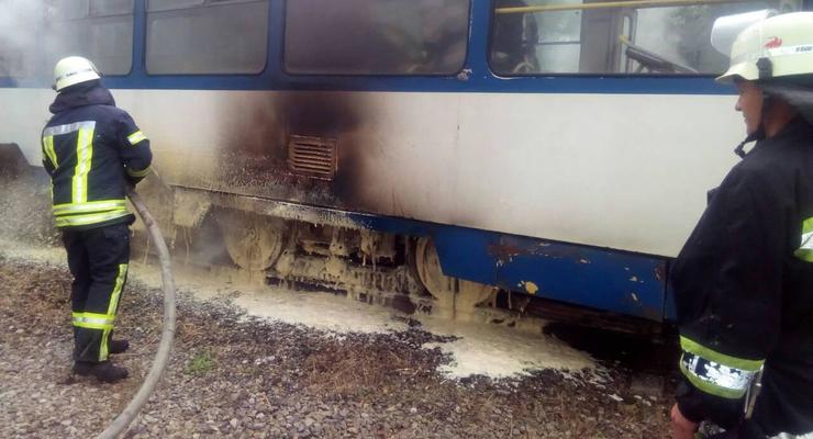 В Запорожье произошел пожар в трамвае