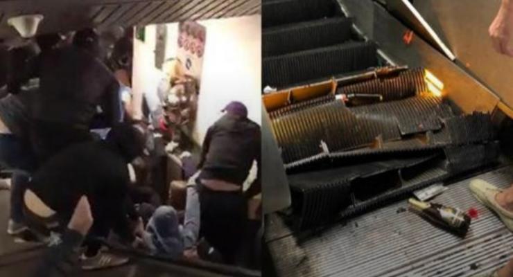 В метро Рима сломался эскалатор с футбольными фанатами