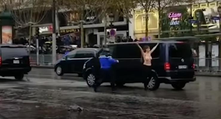 В Париже Femen прорвались к кортежу Трампа