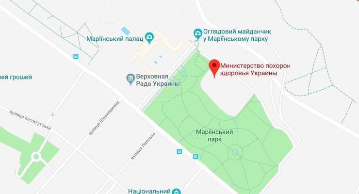 Министерство похорон здоровья: в Google Maps переименовали Минздрав